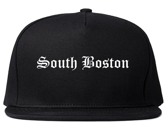 South Boston Virginia VA Old English Mens Snapback Hat Black