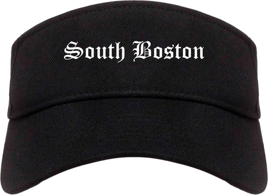 South Boston Virginia VA Old English Mens Visor Cap Hat Black