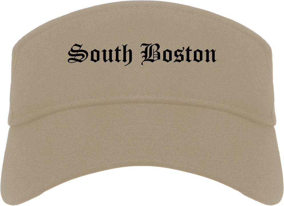 South Boston Virginia VA Old English Mens Visor Cap Hat Khaki