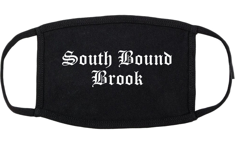 South Bound Brook New Jersey NJ Old English Cotton Face Mask Black