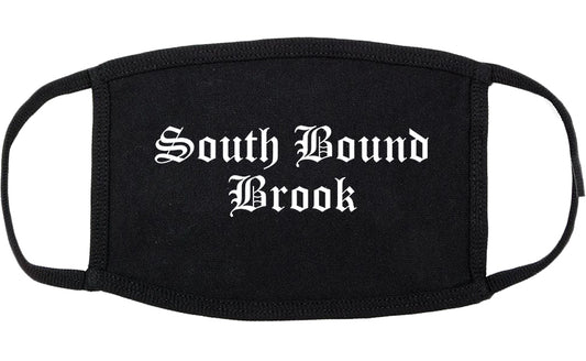 South Bound Brook New Jersey NJ Old English Cotton Face Mask Black