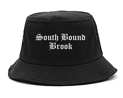 South Bound Brook New Jersey NJ Old English Mens Bucket Hat Black