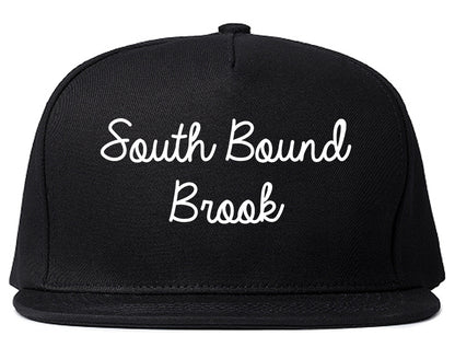 South Bound Brook New Jersey NJ Script Mens Snapback Hat Black