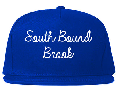 South Bound Brook New Jersey NJ Script Mens Snapback Hat Royal Blue