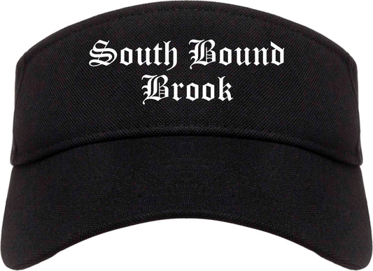 South Bound Brook New Jersey NJ Old English Mens Visor Cap Hat Black