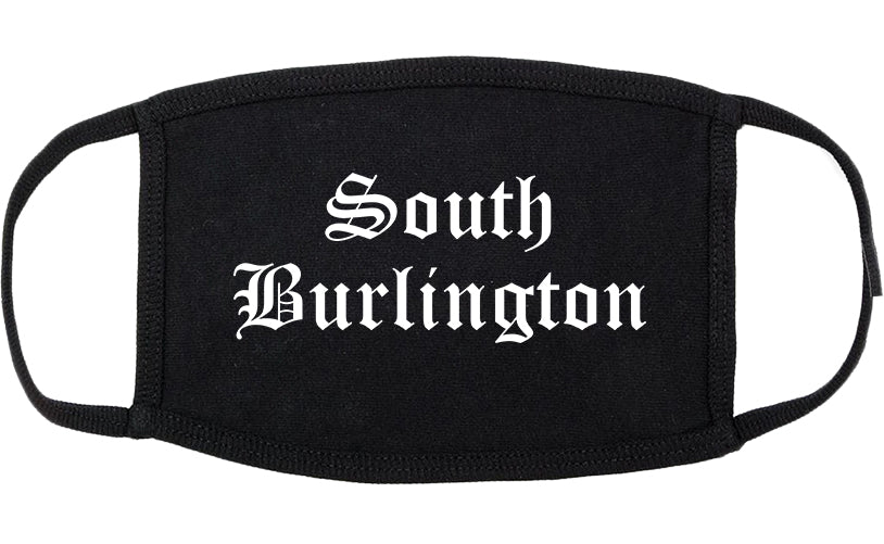 South Burlington Vermont VT Old English Cotton Face Mask Black