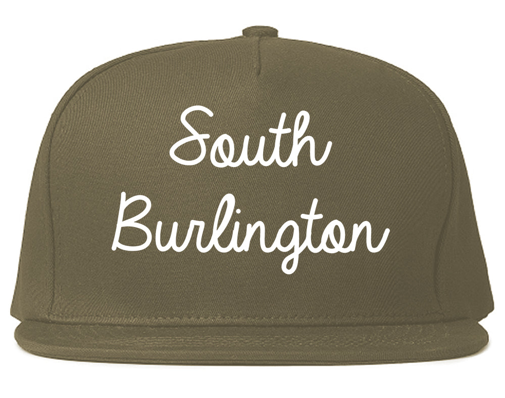South Burlington Vermont VT Script Mens Snapback Hat Grey