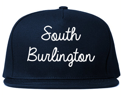 South Burlington Vermont VT Script Mens Snapback Hat Navy Blue