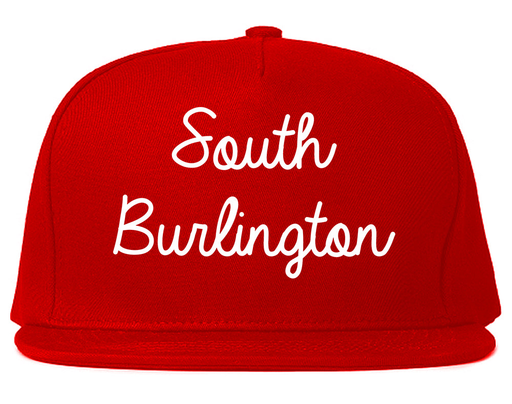 South Burlington Vermont VT Script Mens Snapback Hat Red
