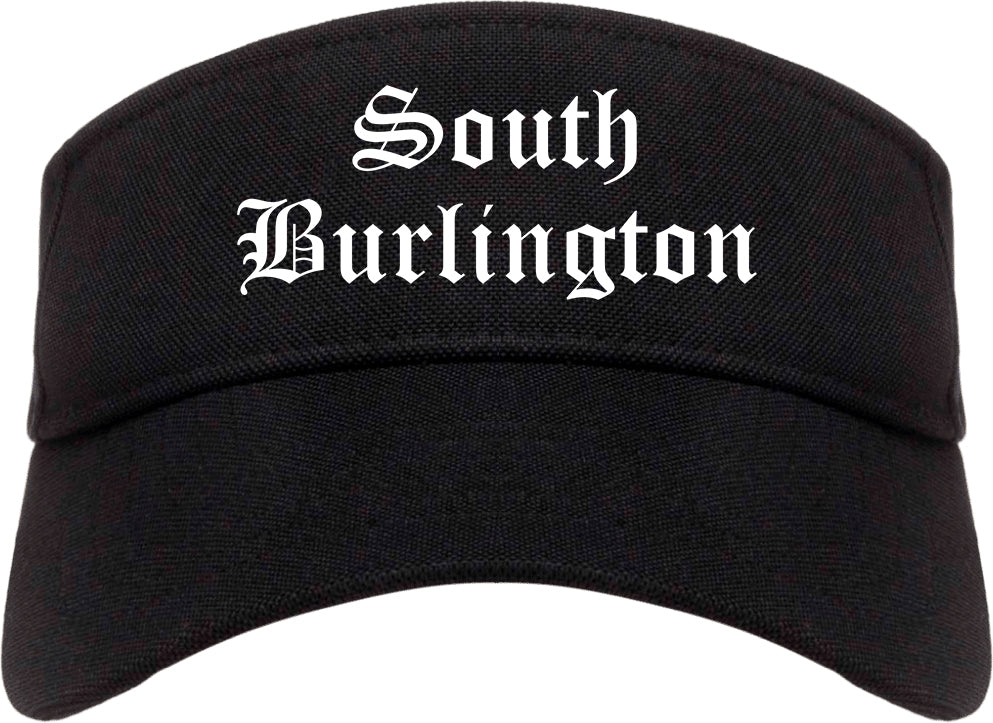 South Burlington Vermont VT Old English Mens Visor Cap Hat Black