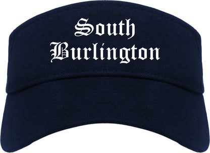 South Burlington Vermont VT Old English Mens Visor Cap Hat Navy Blue