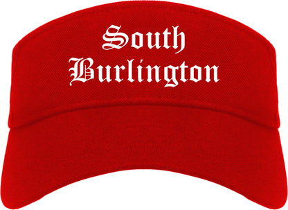 South Burlington Vermont VT Old English Mens Visor Cap Hat Red