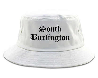 South Burlington Vermont VT Old English Mens Bucket Hat White