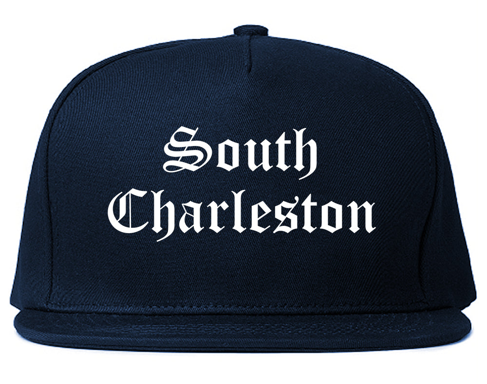 South Charleston West Virginia WV Old English Mens Snapback Hat Navy Blue