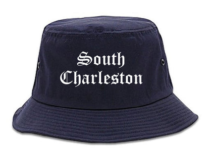 South Charleston West Virginia WV Old English Mens Bucket Hat Navy Blue