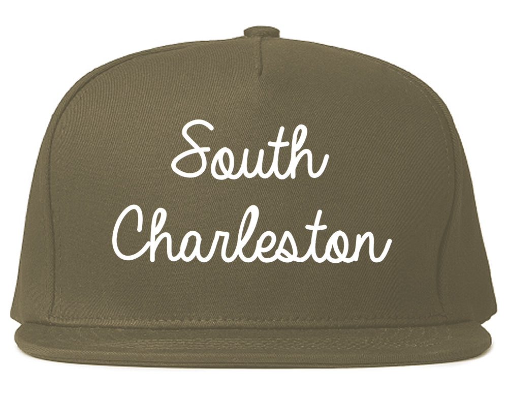 South Charleston West Virginia WV Script Mens Snapback Hat Grey