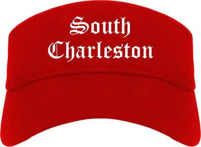 South Charleston West Virginia WV Old English Mens Visor Cap Hat Red