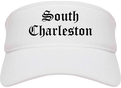South Charleston West Virginia WV Old English Mens Visor Cap Hat White