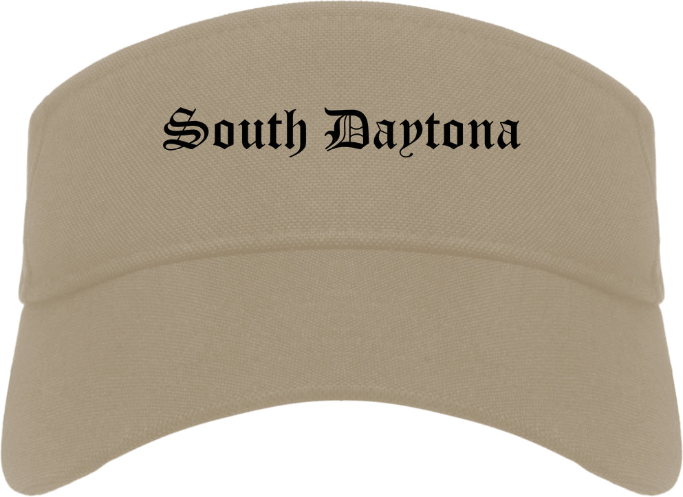 South Daytona Florida FL Old English Mens Visor Cap Hat Khaki