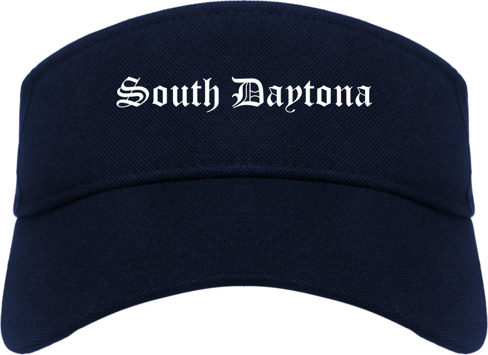 South Daytona Florida FL Old English Mens Visor Cap Hat Navy Blue