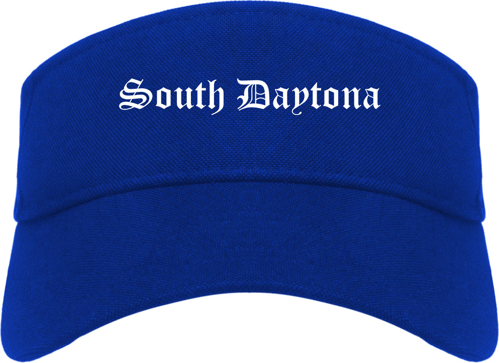 South Daytona Florida FL Old English Mens Visor Cap Hat Royal Blue