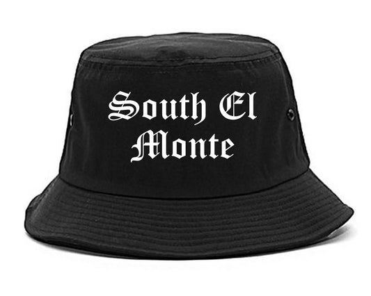 South El Monte California CA Old English Mens Bucket Hat Black