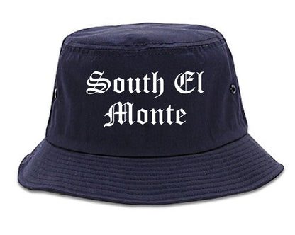 South El Monte California CA Old English Mens Bucket Hat Navy Blue