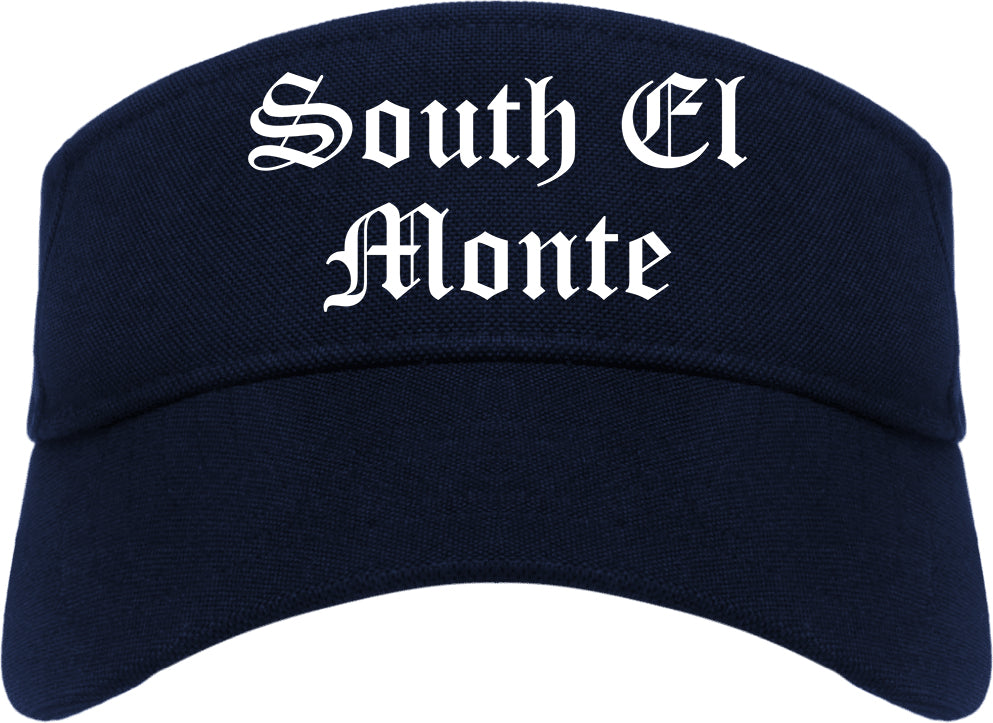 South El Monte California CA Old English Mens Visor Cap Hat Navy Blue