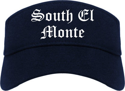 South El Monte California CA Old English Mens Visor Cap Hat Navy Blue