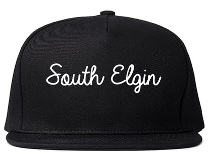 South Elgin Illinois IL Script Mens Snapback Hat Black