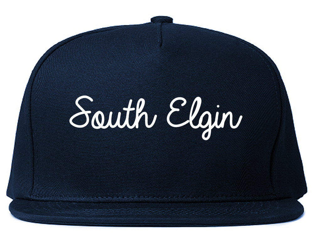 South Elgin Illinois IL Script Mens Snapback Hat Navy Blue