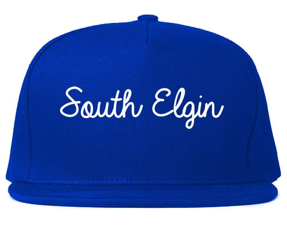 South Elgin Illinois IL Script Mens Snapback Hat Royal Blue