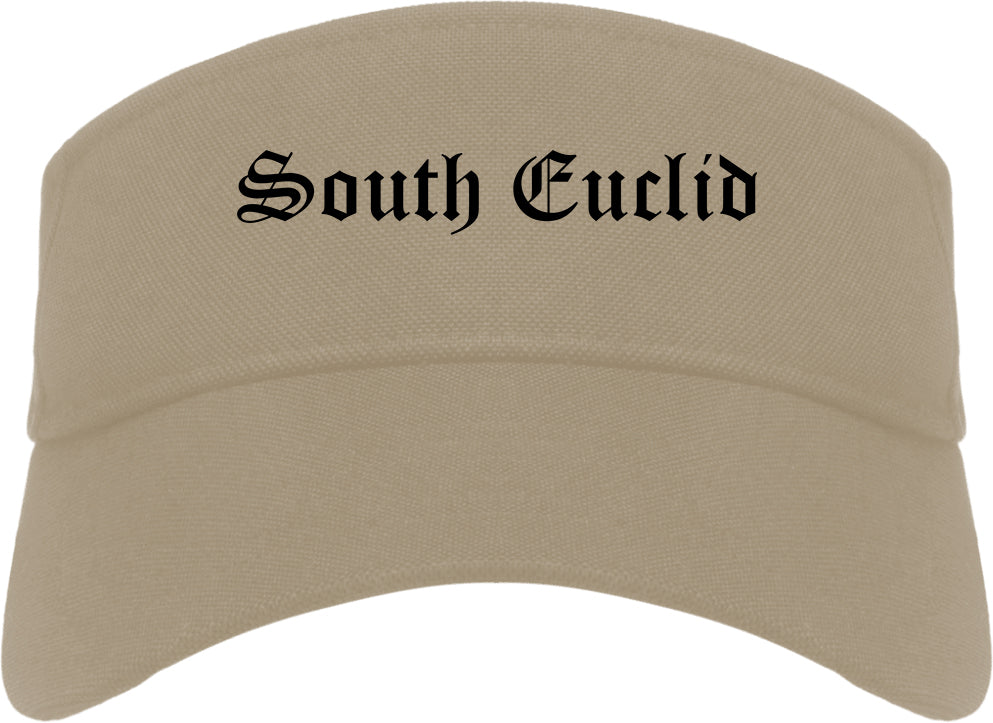 South Euclid Ohio OH Old English Mens Visor Cap Hat Khaki