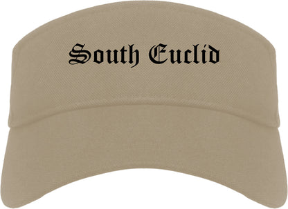 South Euclid Ohio OH Old English Mens Visor Cap Hat Khaki