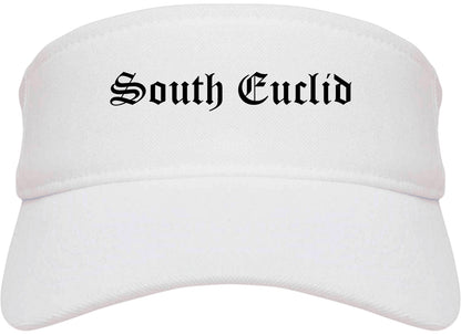 South Euclid Ohio OH Old English Mens Visor Cap Hat White