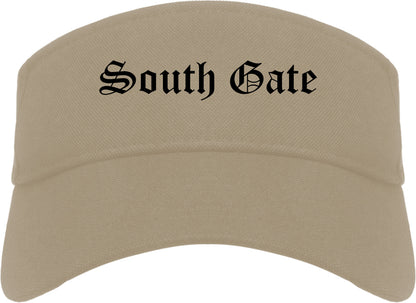South Gate California CA Old English Mens Visor Cap Hat Khaki