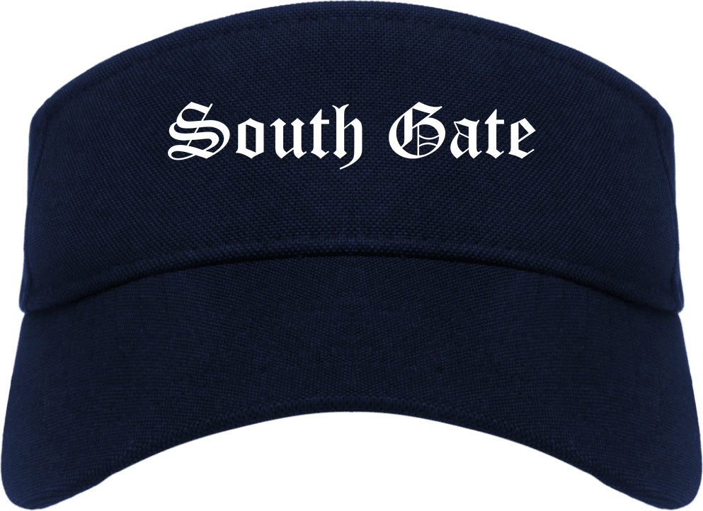 South Gate California CA Old English Mens Visor Cap Hat Navy Blue