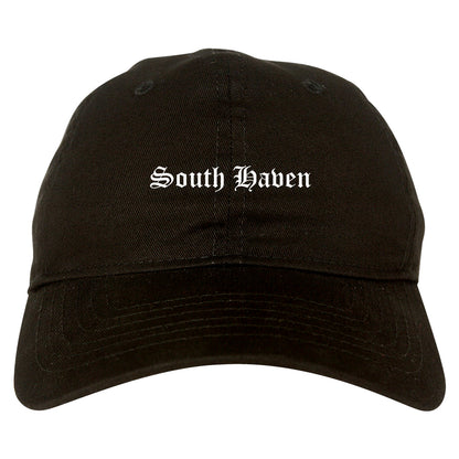 South Haven Michigan MI Old English Mens Dad Hat Baseball Cap Black
