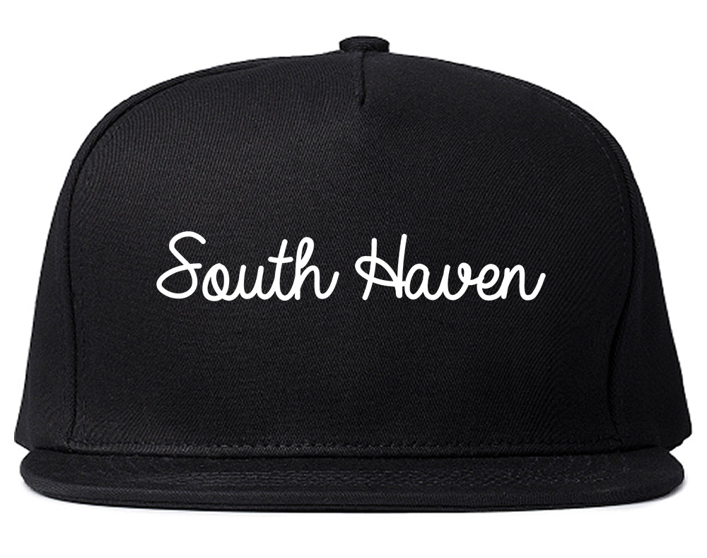 South Haven Michigan MI Script Mens Snapback Hat Black