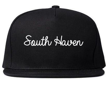 South Haven Michigan MI Script Mens Snapback Hat Black