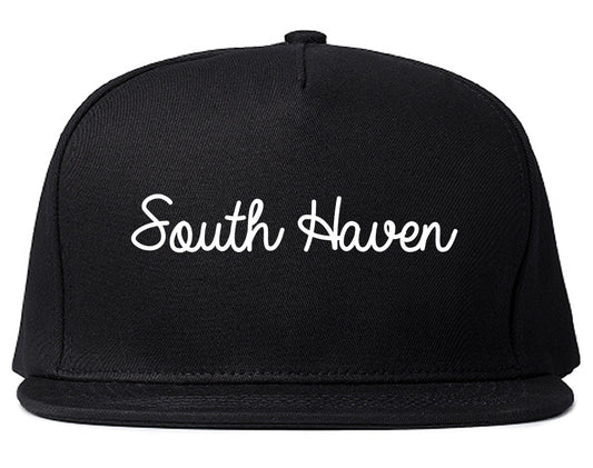 South Haven Michigan MI Script Mens Snapback Hat Black