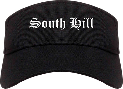 South Hill Virginia VA Old English Mens Visor Cap Hat Black