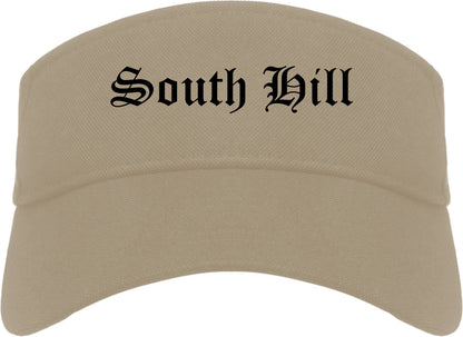 South Hill Virginia VA Old English Mens Visor Cap Hat Khaki