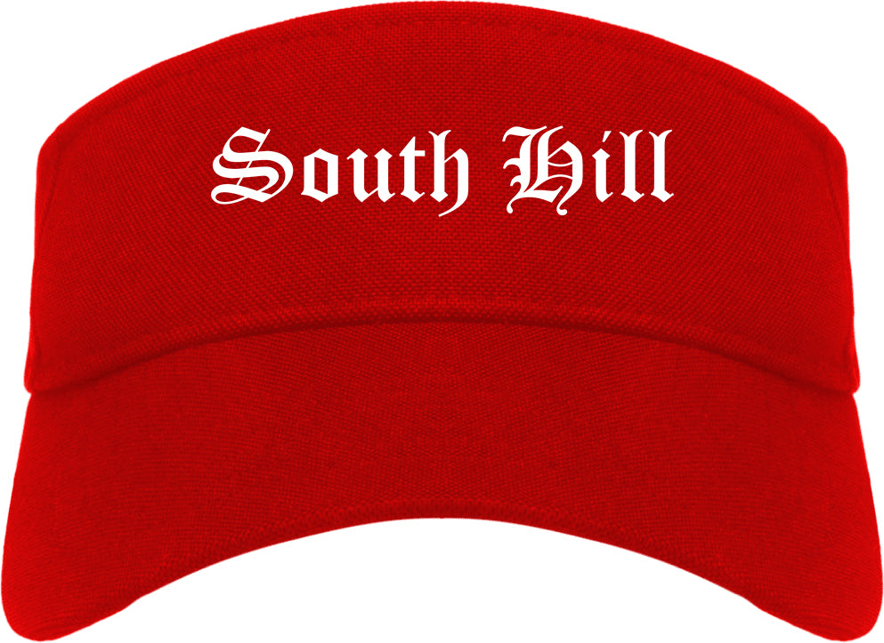South Hill Virginia VA Old English Mens Visor Cap Hat Red