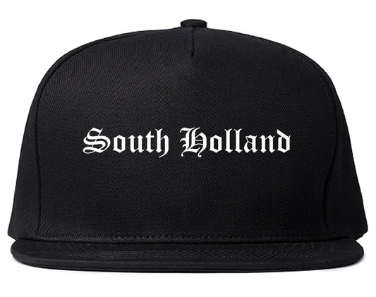 South Holland Illinois IL Old English Mens Snapback Hat Black