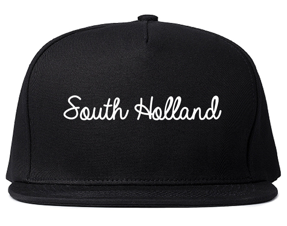 South Holland Illinois IL Script Mens Snapback Hat Black