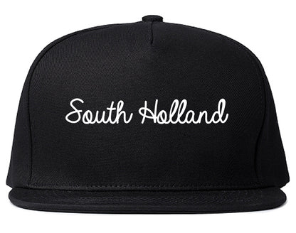 South Holland Illinois IL Script Mens Snapback Hat Black