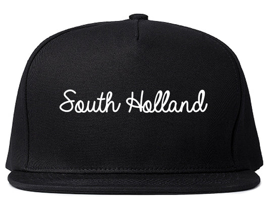 South Holland Illinois IL Script Mens Snapback Hat Black