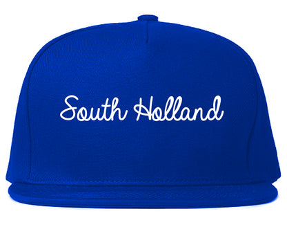 South Holland Illinois IL Script Mens Snapback Hat Royal Blue