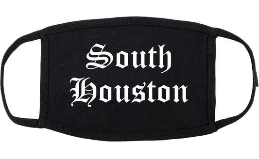 South Houston Texas TX Old English Cotton Face Mask Black